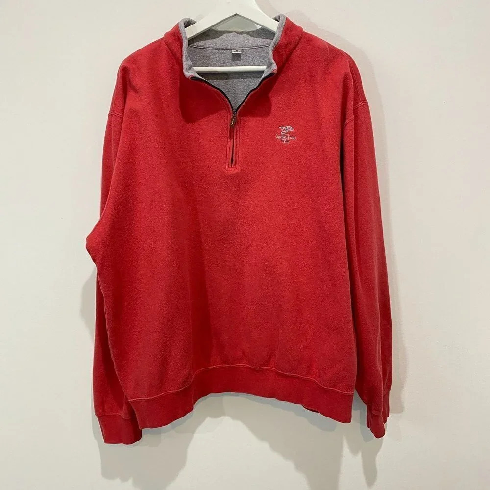 Exclusive Cypress Point Golf Club Pullover Men's 1/4 Zip Sweater Salmon Size XL